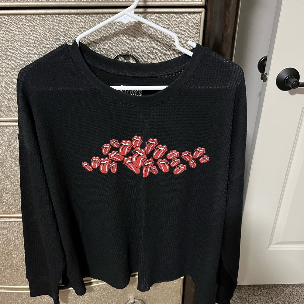 Rolling Stones Black Graphic Women's Top